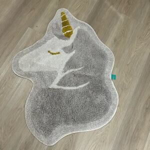 Pillowfort Unicorn bath mat white grey gold horn in euc like new have 4 total